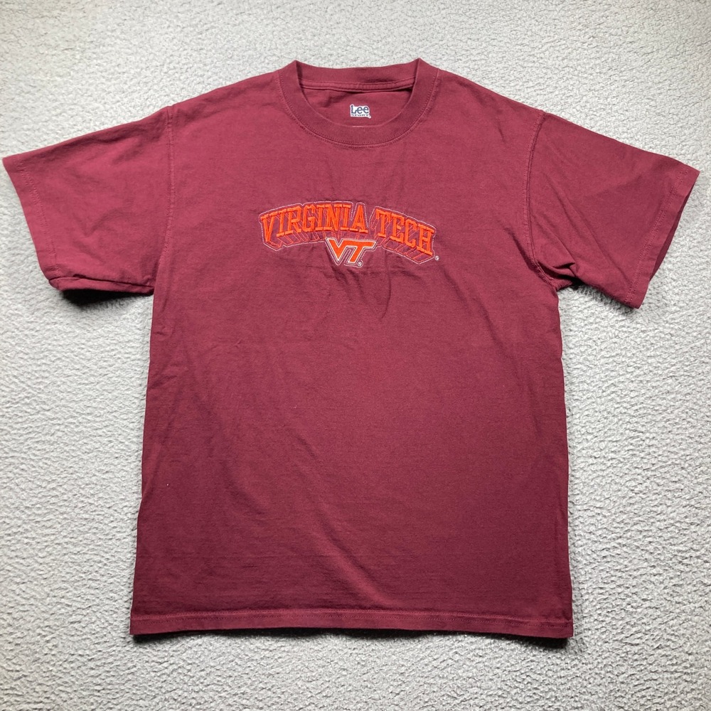 Virginia Tech Hokies  T Shirt Adult‎ Medium Maroon Short Sleeve Embroidered